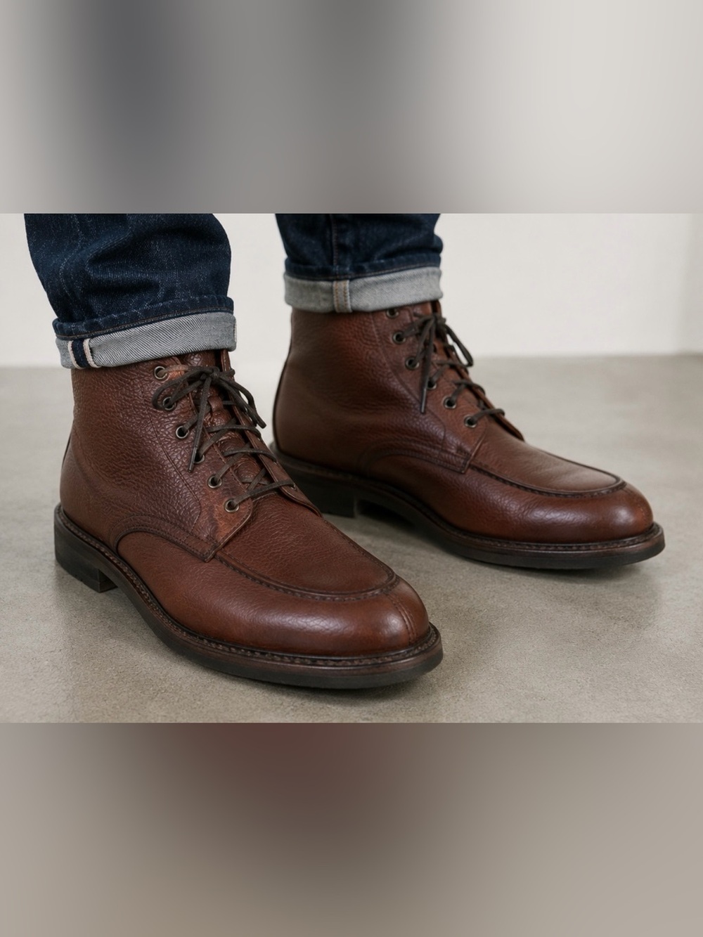 Bostonian Mens 8 M Brown Leather Chukka Boots Lace Up Made in USA Italy Sole
